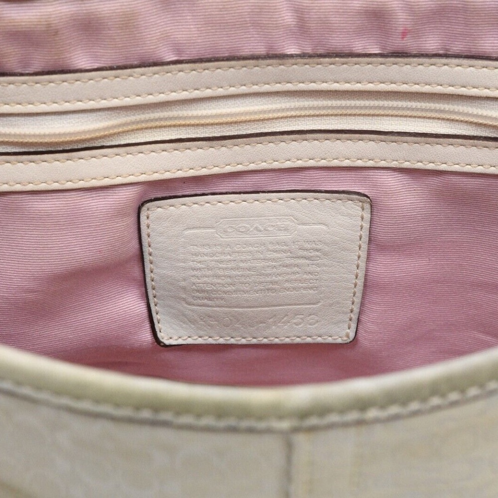 Coach Cream and Pink Shoulder Bag with Gold Fasteners - Picture 4 of 4